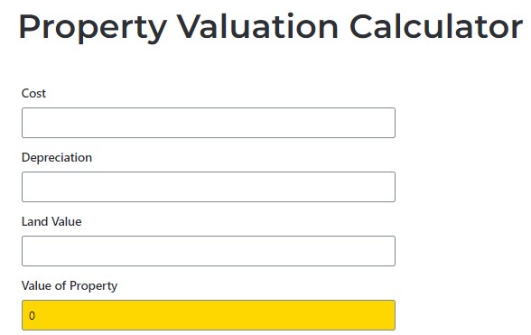 PROPERTY VALUATION CALCULATOR Dubai, 